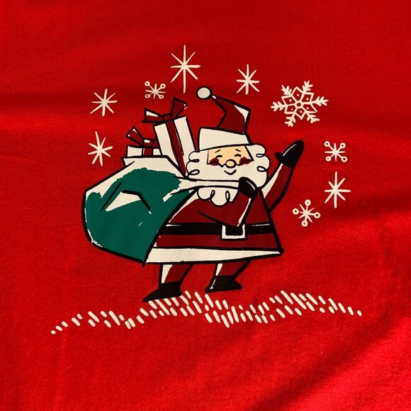 Jammies For Your Families Mens Long Sleeve Santa Shirt S Red 60% Cotton 40% Poly - Picture 5 of 8